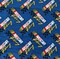 Licensed NASCAR Retro Racing Logo Blue Multi Cotton Fabric by the Yard